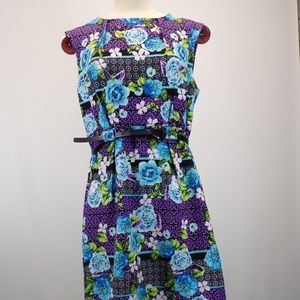 Women's Floral Business Casual Sleeveless Dress